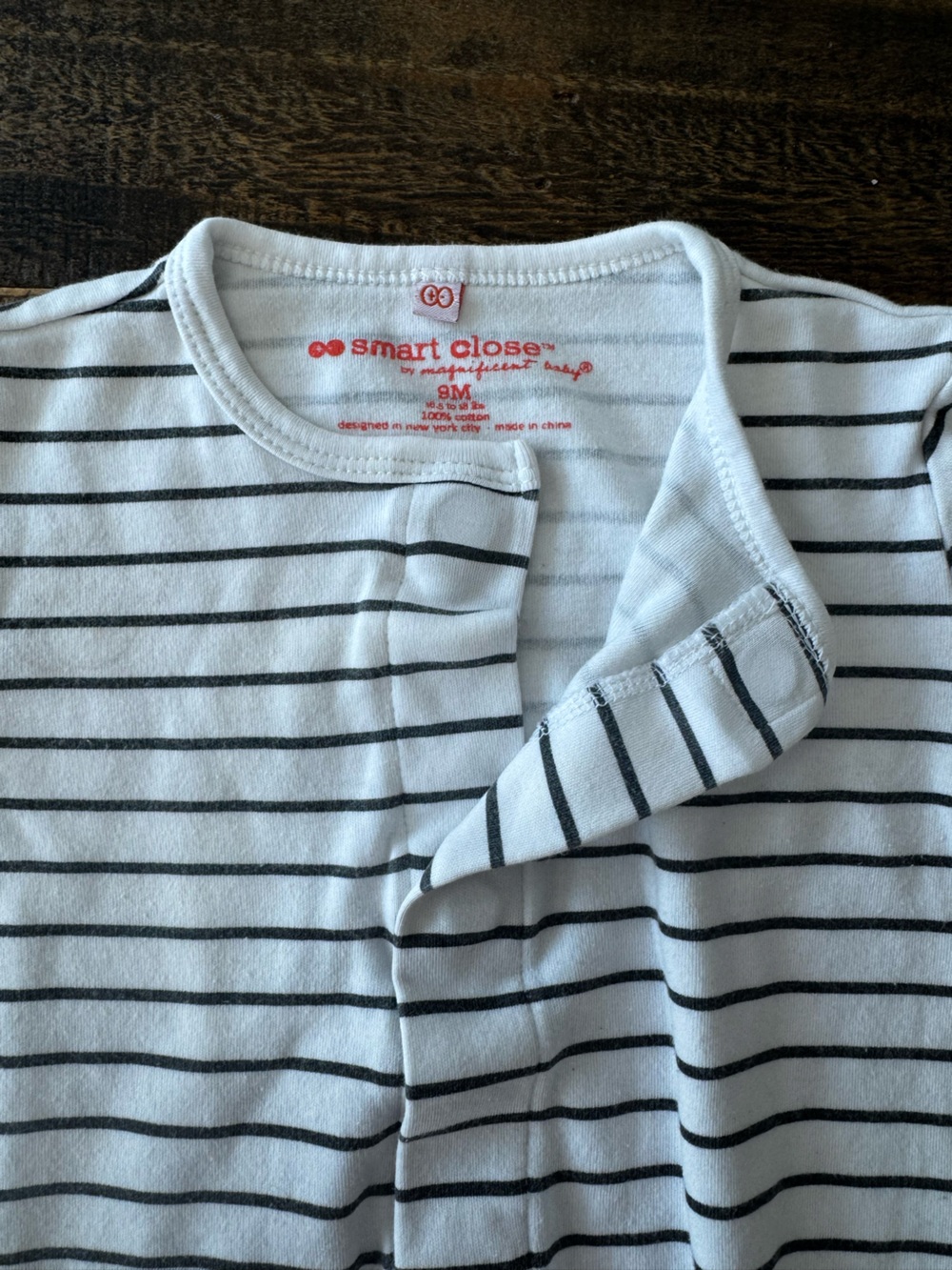 Magnificent Baby SmartClose Magnetic buttons baby pajamas - 9M